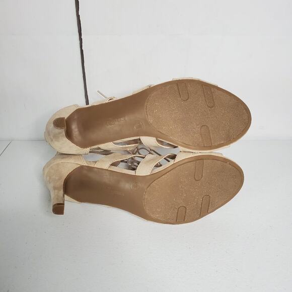 Fergalicious Heartthrob Faux Suede Gladiator Strappy Lace Up Sandals - Picture 9 of 12